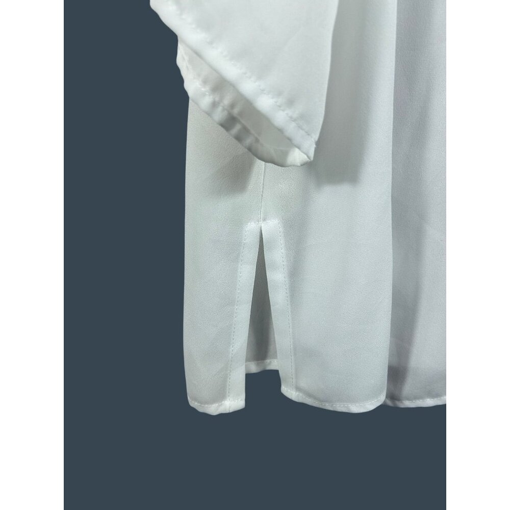 Ariat Women's White Tunic Top With Blue Embroidery Size L - Picture 4 of 13